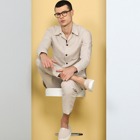 John Jacobs Light Brown Full Rim Round right side