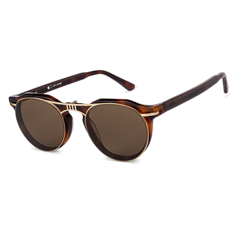 John Jacobs Light Brown Full Rim Round left side