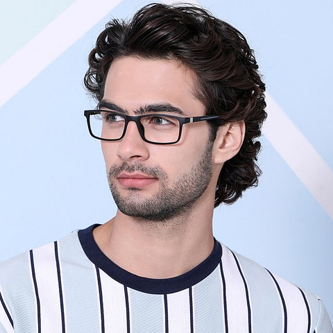 John Jacobs Black Full Rim Rectangle right side