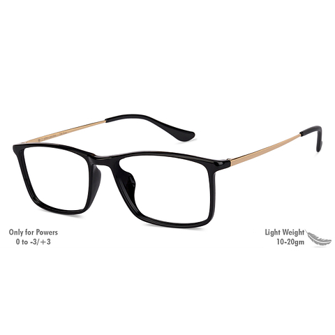 John Jacobs Black Full Rim Rectangle left side