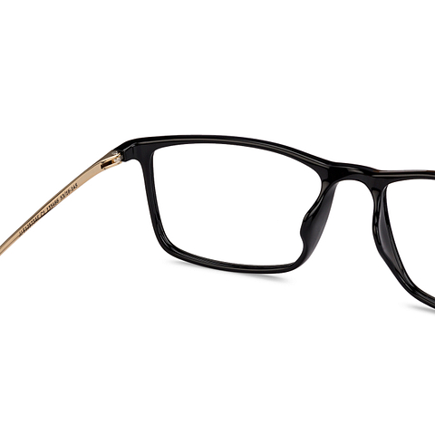 John Jacobs Black Full Rim Rectangle right side