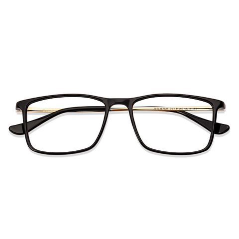 John Jacobs Black Full Rim Rectangle left side