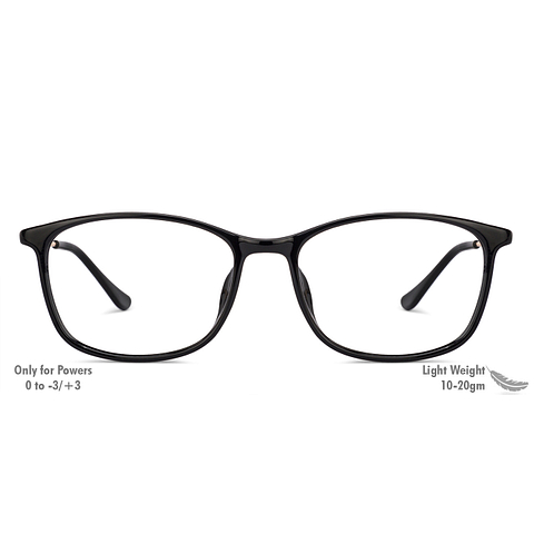 John Jacobs Black Full Rim Rectangle right side