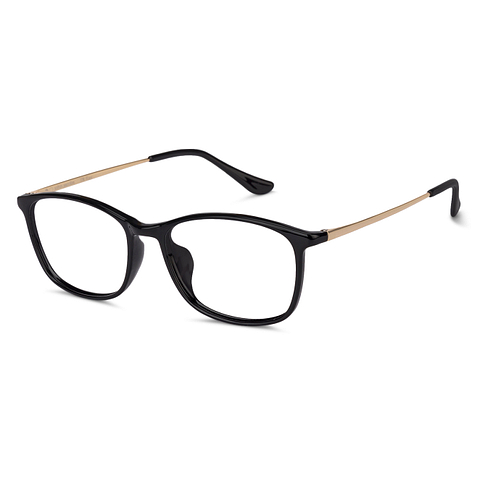 John Jacobs Black Full Rim Rectangle left side