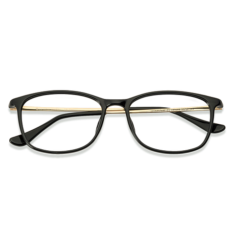 John Jacobs Black Full Rim Rectangle left side