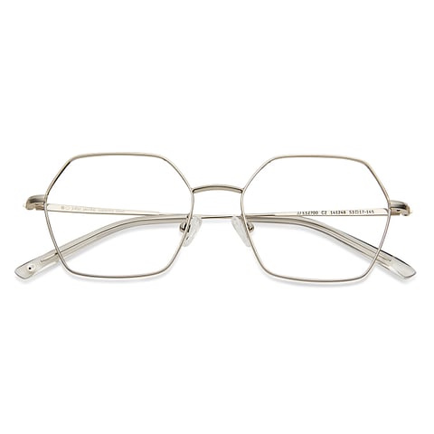 John Jacobs Screen Glasses Silver Full Rim Geometric left side