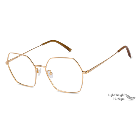 John Jacobs Online Gold Full Rim Hexagonal left side