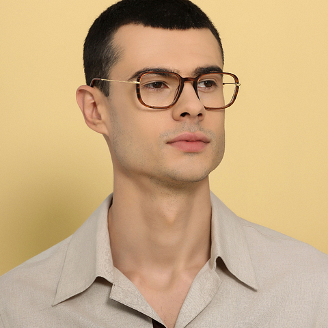 John Jacobs Light Brown Full Rim Square left side
