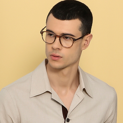 John Jacobs Light Brown Full Rim Round left side