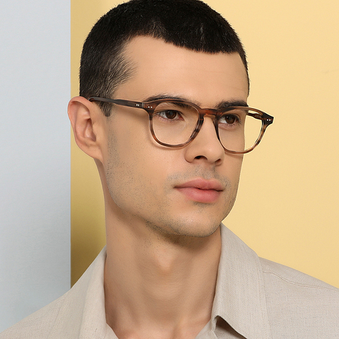 John Jacobs Light Brown Full Rim Round left side