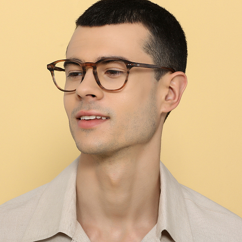 John Jacobs Light Brown Full Rim Round right side