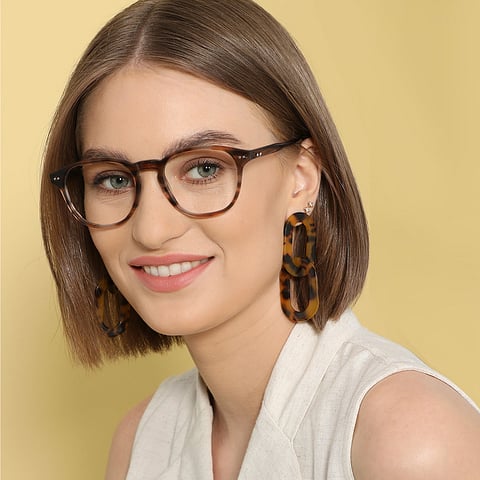 John Jacobs Light Brown Full Rim Round right side