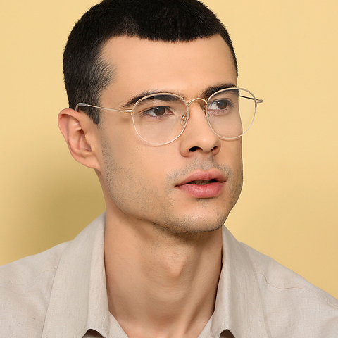 John Jacobs Gold Half Rim Round left side