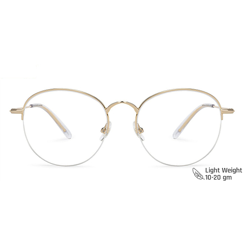 John Jacobs Gold Half Rim Round left side