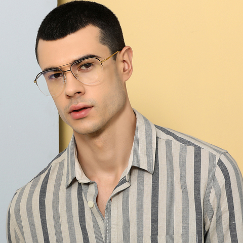 John Jacobs Online Black Half Rim Aviator right side