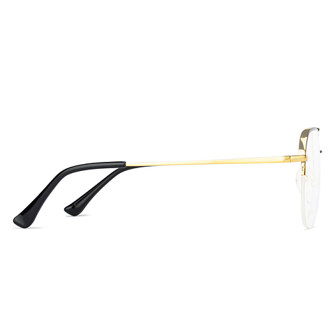 John Jacobs Gold Black Half Rim Aviator left side