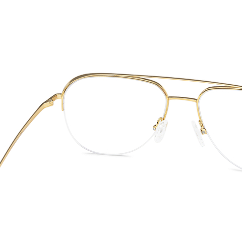 John Jacobs Gold Black Half Rim Aviator right side