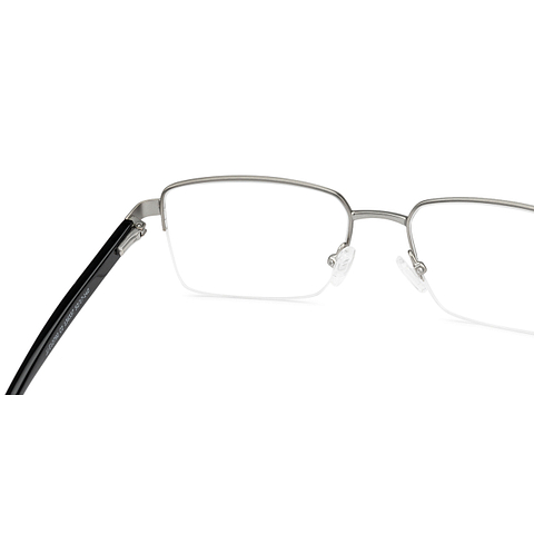 John Jacobs Online Gray Half Rim Rectangle left side