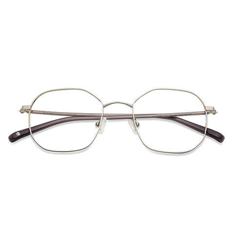 John Jacobs Silver Full Rim Hexagonal left side