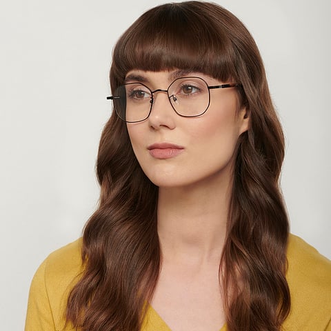 John Jacobs Online Black Full Rim Hexagonal right side