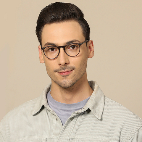 John Jacobs Online Gray Transparent Full Rim Round left side