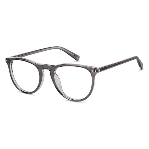 John Jacobs Online Gray Transparent Full Rim Round right side