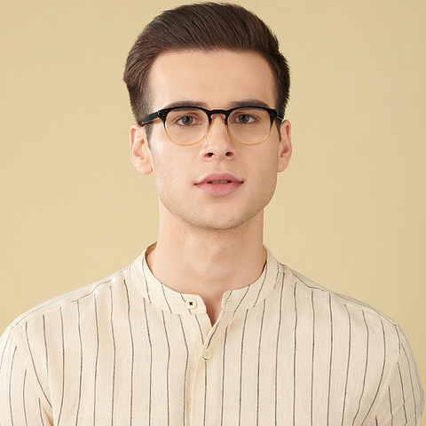 Buy Blue Block Phone Computer Glasses Black Brown Transparent Full Rim Round John Jacobs Rich Acetate Jj E C1