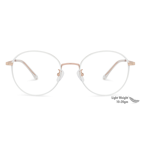 John Jacobs Rose Gold White Full Rim Round right side