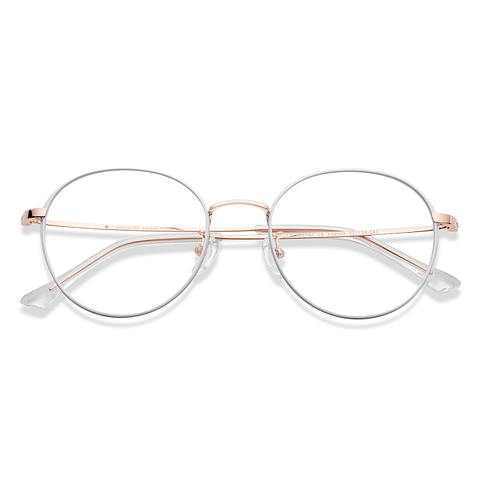 John Jacobs Rose Gold White Full Rim Round left side