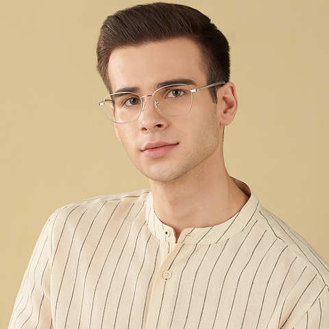 John Jacobs Online Silver Full Rim Square left side