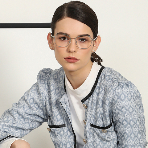 John Jacobs Online Silver Full Rim Square right side