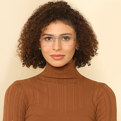 John Jacobs Online Mid Gunmetal Half Rim Rectangle right side