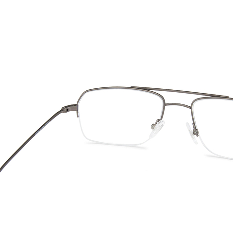 John Jacobs Online Mid Gunmetal Half Rim Rectangle right side