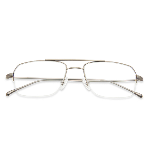 John Jacobs Online Mid Gunmetal Half Rim Rectangle left side