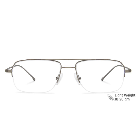 John Jacobs Online Mid Gunmetal Half Rim Rectangle right side