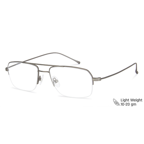 John Jacobs Online Mid Gunmetal Half Rim Rectangle left side