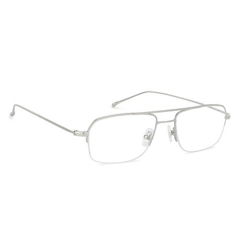 John Jacobs Silver Half Rim Rectangle left side