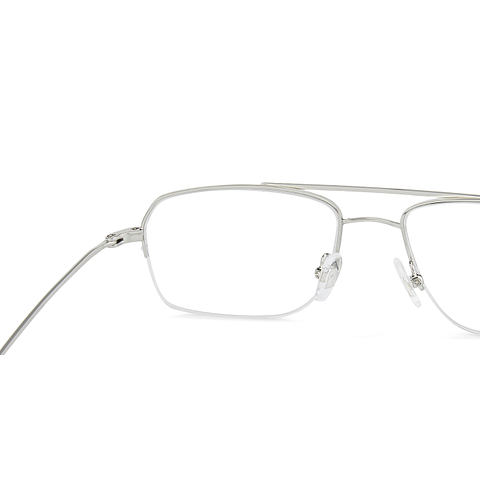 John Jacobs Silver Half Rim Rectangle left side