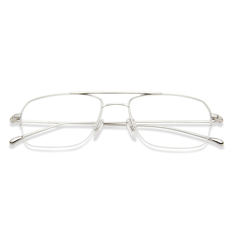 John Jacobs Silver Half Rim Rectangle right side