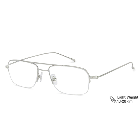 John Jacobs Silver Half Rim Rectangle right side