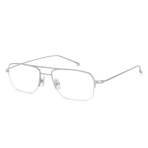 John Jacobs Silver Half Rim Rectangle left side