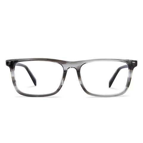 John Jacobs Screen Glasses Gray Transparent Full Rim Rectangle left side