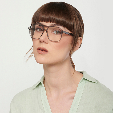 John Jacobs Online Gray Transparent Full Rim Square right side