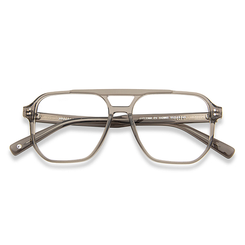 John Jacobs Online Gray Transparent Full Rim Square left side