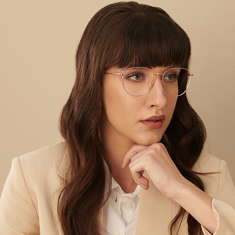 John Jacobs Online Rose Gold Full Rim Geometric right side