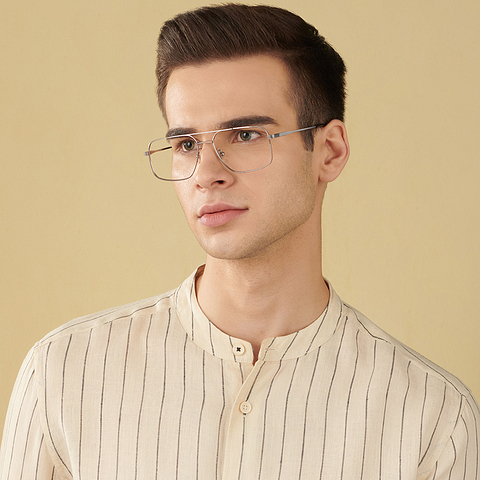 John Jacobs Gunmetal Full Rim Square left side