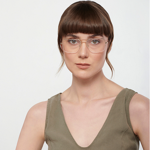 John Jacobs Online Gold Half Rim Square left side