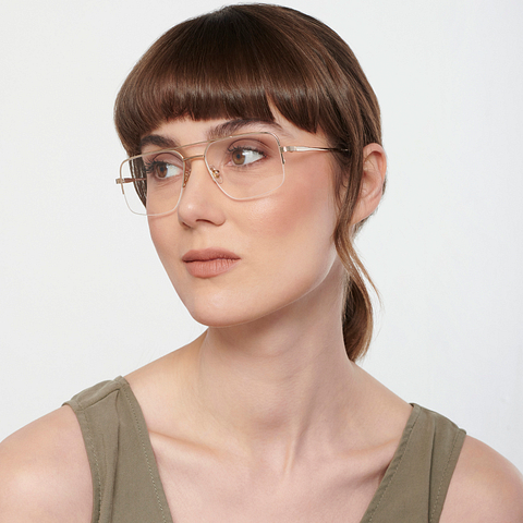 John Jacobs Online Gold Half Rim Square right side