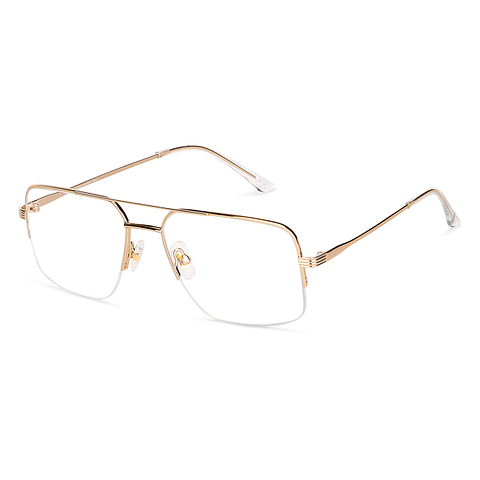 John Jacobs Online Gold Half Rim Square right side