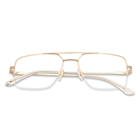 John Jacobs Online Gold Half Rim Square left side